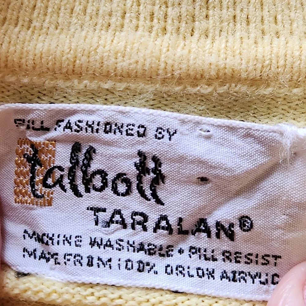 VTG Talbott Taralan Collared Cardigan Size M Color Yellow - Picture 3 of 10
